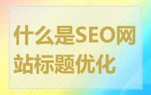 什么是SEO网站标题优化