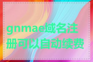 gnmae域名注册可以自动续费吗