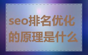 seo排名优化的原理是什么