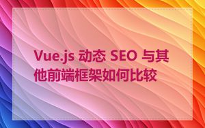 Vue.js 动态 SEO 与其他前端框架如何比较