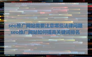 seo推广网站需要注意哪些法律问题_seo推广网站如何提高关键词排名