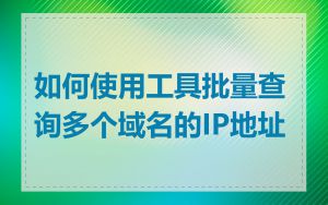 如何使用工具批量查询多个域名的IP地址