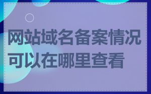 网站域名备案情况可以在哪里查看