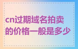 cn过期域名拍卖的价格一般是多少