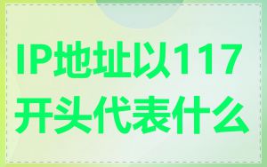 IP地址以117开头代表什么