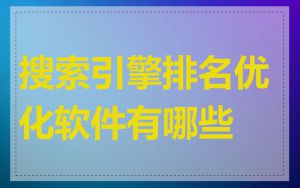 搜索引擎排名优化软件有哪些