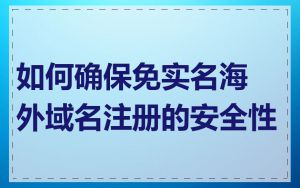 如何确保免实名海外域名注册的安全性