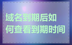 域名到期后如何查看到期时间