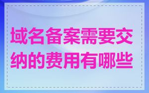 域名备案需要交纳的费用有哪些