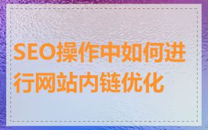 SEO操作中如何进行网站内链优化