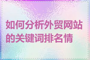 如何分析外贸网站的关键词排名情况