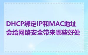 DHCP绑定IP和MAC地址会给网络安全带来哪些好处