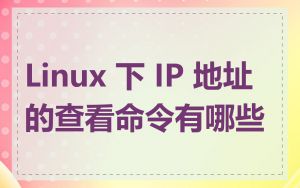 Linux 下 IP 地址的查看命令有哪些