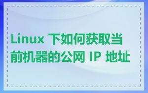 Linux 下如何获取当前机器的公网 IP 地址