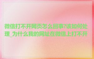 微信打不开网页怎么回事?该如何处理_为什么我的网址在微信上打不开