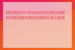 国外网站SEO优化如何应对算法更新_如何提高国外网站在搜索引擎上的排名