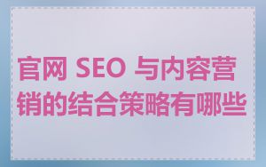 官网 SEO 与内容营销的结合策略有哪些