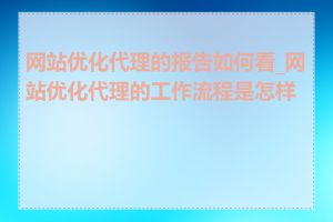 网站优化代理的报告如何看_网站优化代理的工作流程是怎样的