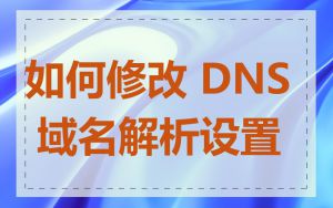 如何修改 DNS 域名解析设置