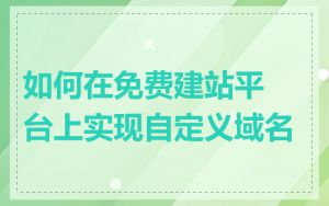 如何在免费建站平台上实现自定义域名