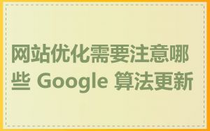 网站优化需要注意哪些 Google 算法更新