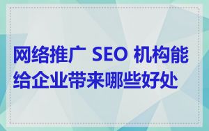 网络推广 SEO 机构能给企业带来哪些好处