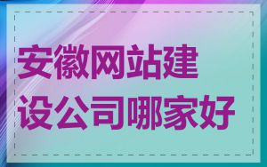 安徽网站建设公司哪家好