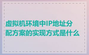 虚拟机环境中IP地址分配方案的实现方式是什么