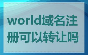 world域名注册可以转让吗