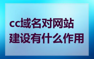 cc域名对网站建设有什么作用