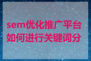 sem优化推广平台如何进行关键词分析