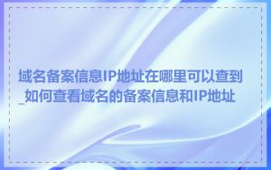 域名备案信息IP地址在哪里可以查到_如何查看域名的备案信息和IP地址