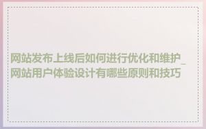 网站发布上线后如何进行优化和维护_网站用户体验设计有哪些原则和技巧