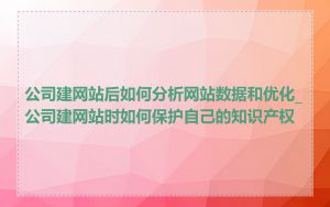 公司建网站后如何分析网站数据和优化_公司建网站时如何保护自己的知识产权