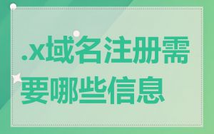 .x域名注册需要哪些信息