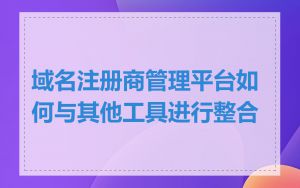 域名注册商管理平台如何与其他工具进行整合