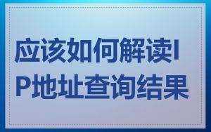 应该如何解读IP地址查询结果