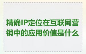 精确IP定位在互联网营销中的应用价值是什么