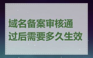 域名备案审核通过后需要多久生效