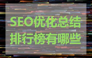 SEO优化总结排行榜有哪些