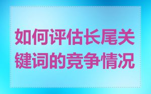 如何评估长尾关键词的竞争情况