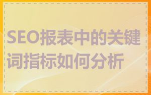 SEO报表中的关键词指标如何分析