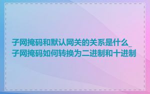 子网掩码和默认网关的关系是什么_子网掩码如何转换为二进制和十进制