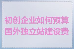 初创企业如何预算国外独立站建设费用