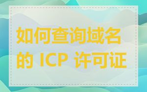 如何查询域名的 ICP 许可证