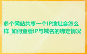 多个网站共享一个IP地址会怎么样_如何查看IP与域名的绑定情况