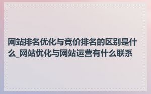 网站排名优化与竞价排名的区别是什么_网站优化与网站运营有什么联系