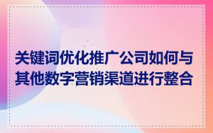 关键词优化推广公司如何与其他数字营销渠道进行整合