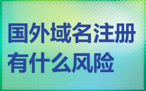 国外域名注册有什么风险