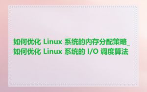 如何优化 Linux 系统的内存分配策略_如何优化 Linux 系统的 I/O 调度算法